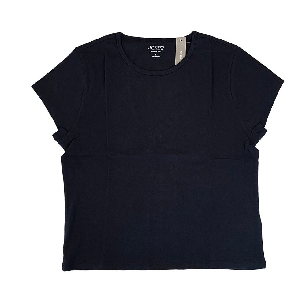 NWT J. Crew Black Slim-Fit Organic Slub Cotton Crewneck T-Shirt